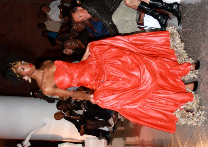 Delise Ana Parker Orange Leather Dress with feathers Delise Ana Parker Orange Leather Dress with feathers